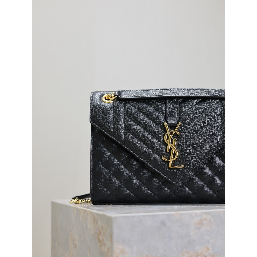 Ysl envelope medium in quilted grain de poudre embossed leather 24x17.5x6cm Bags