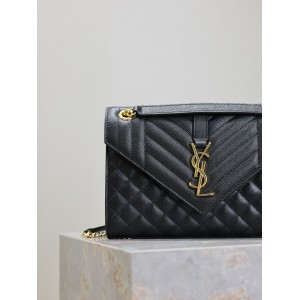 Ysl envelope medium in quilted grain de poudre embossed leather 24x17.5x6cm Bags