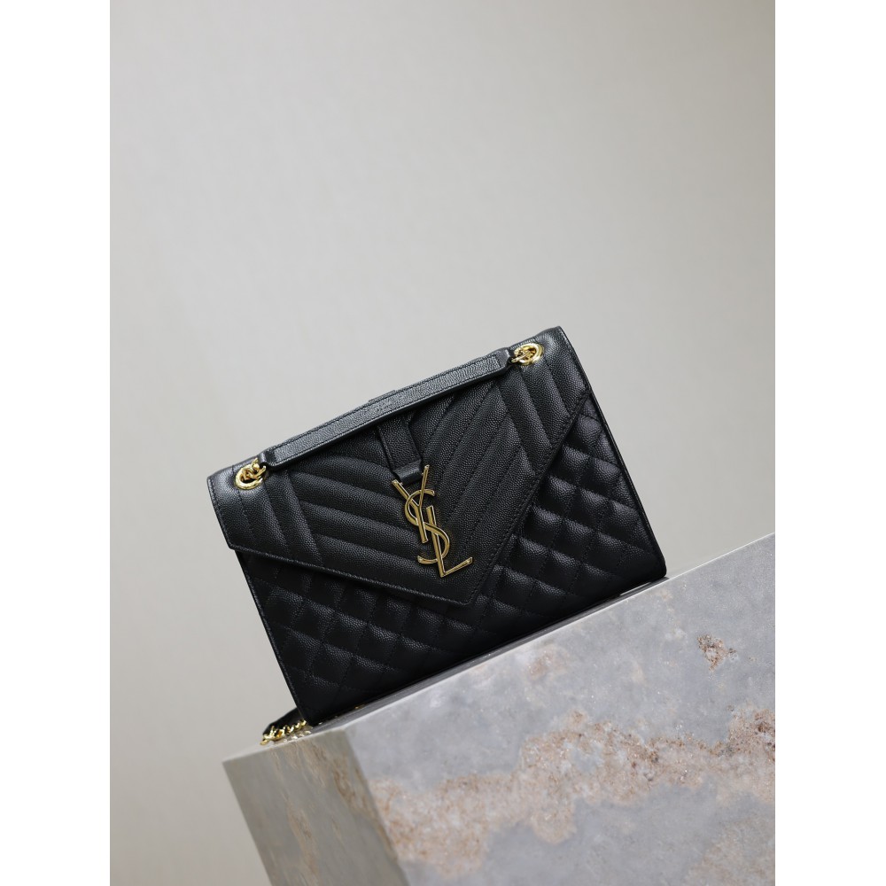 Ysl envelope medium in quilted grain de poudre embossed leather 24x17.5x6cm Bags