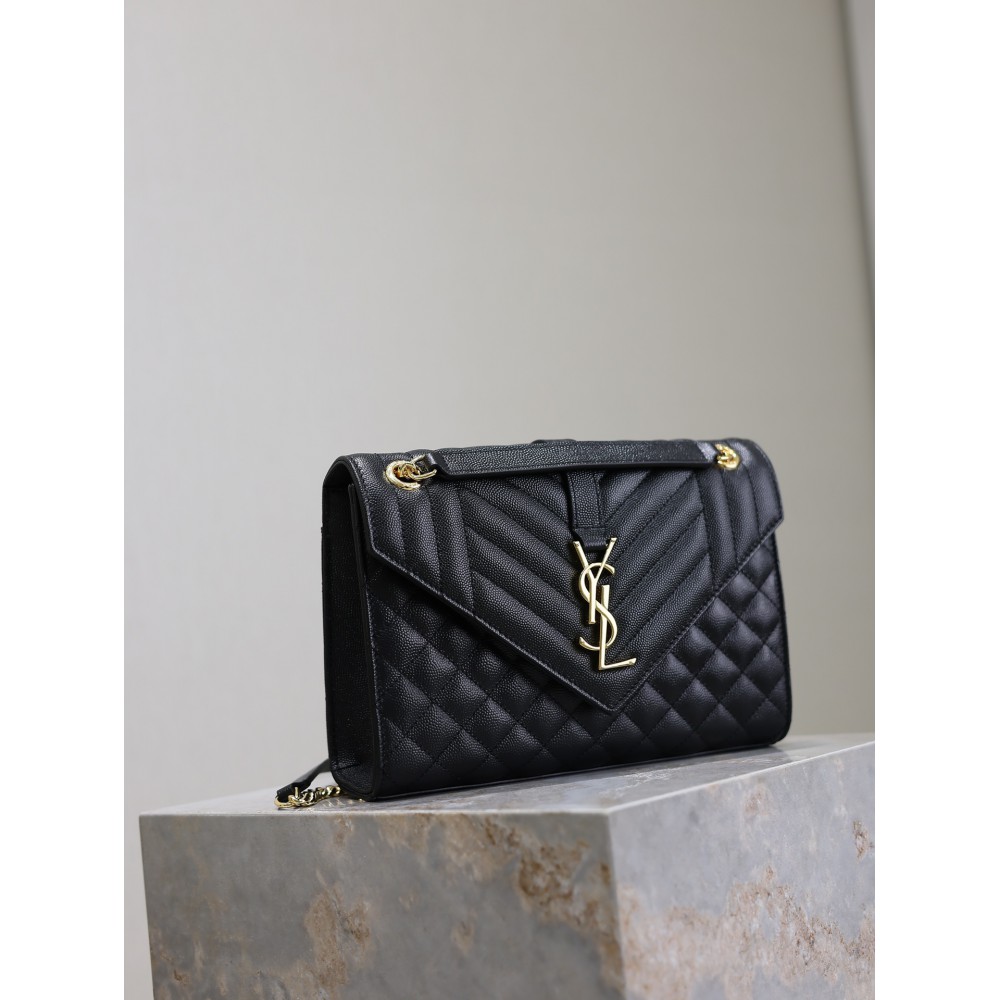 Ysl envelope medium in quilted grain de poudre embossed leather 24x17.5x6cm Bags