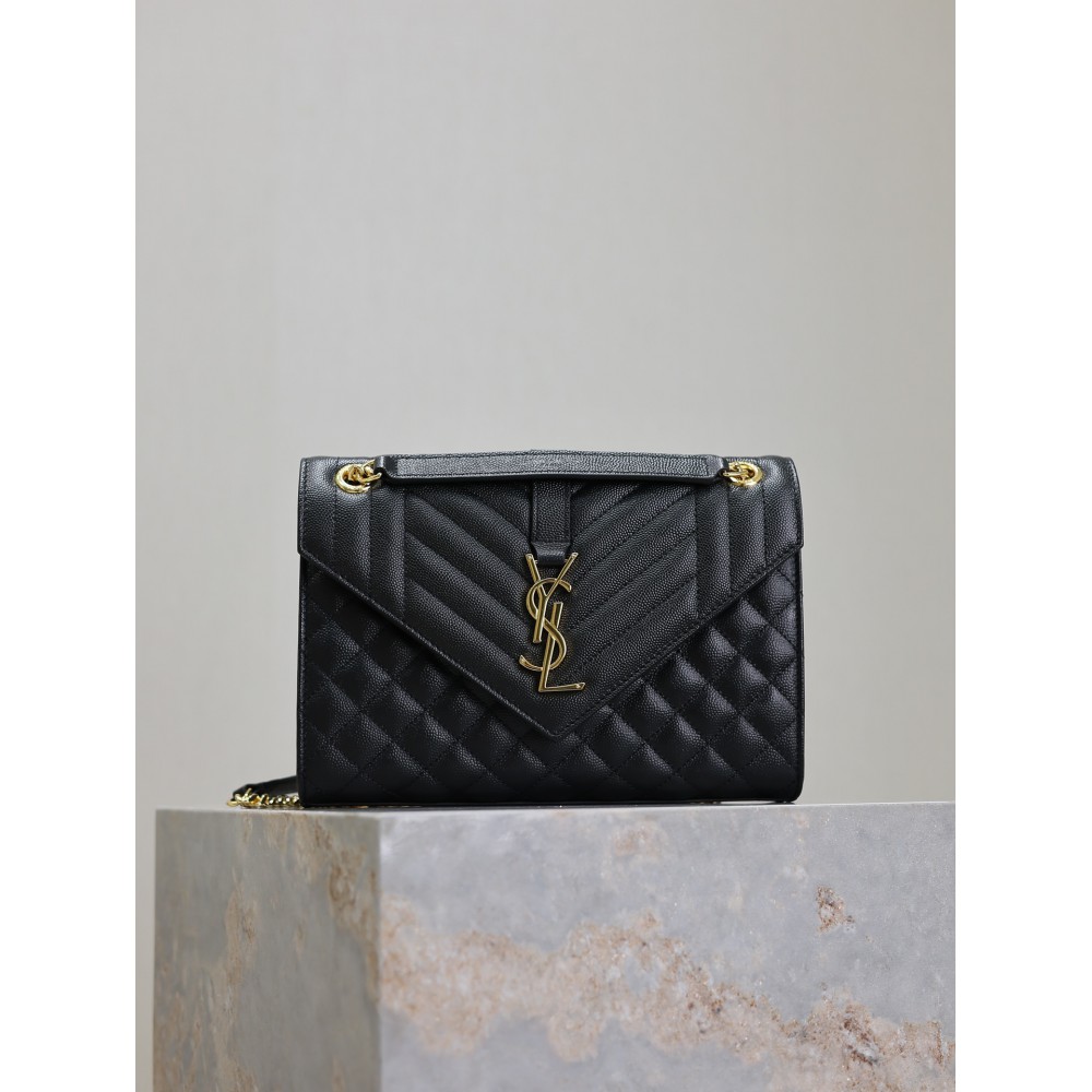 Ysl envelope medium in quilted grain de poudre embossed leather 24x17.5x6cm Bags