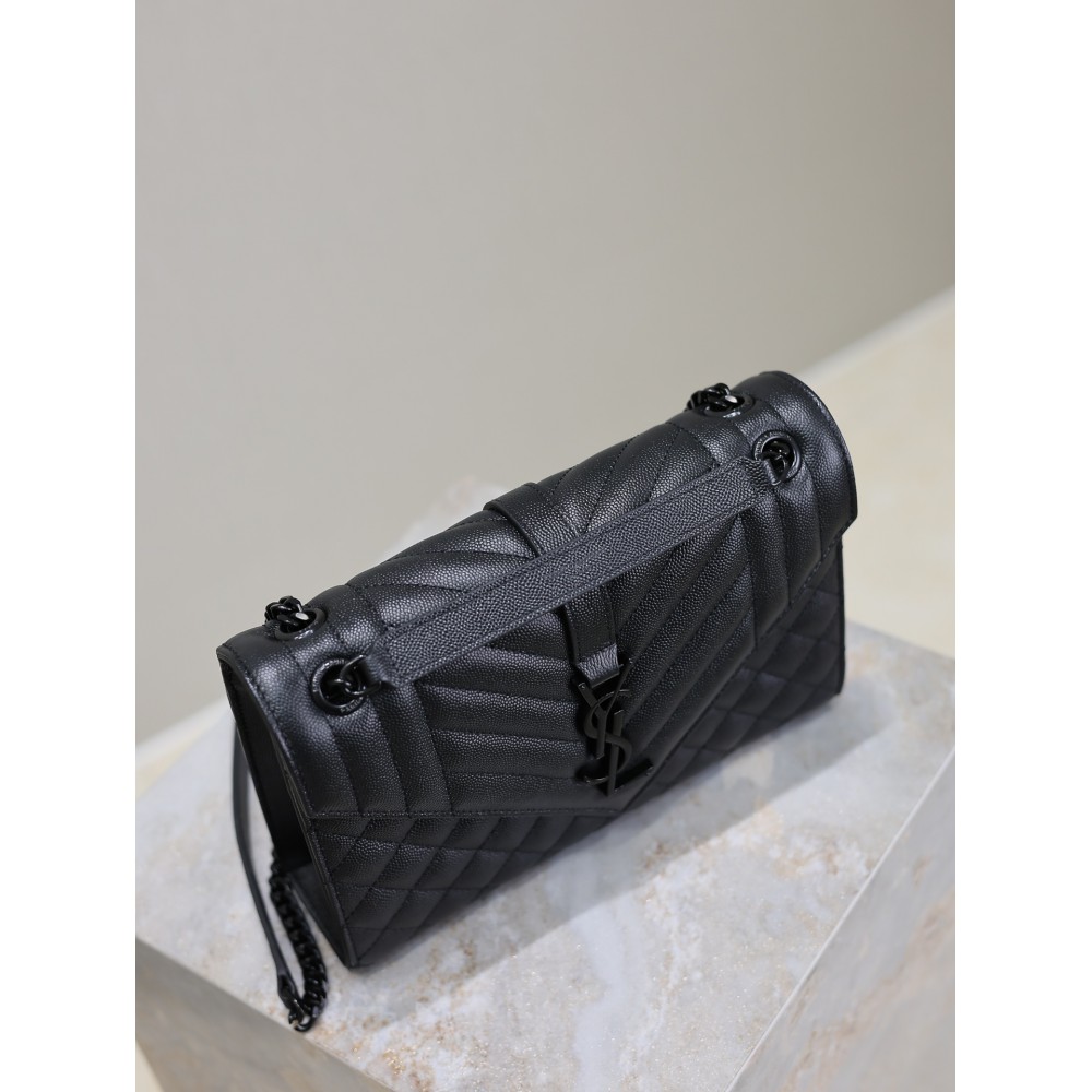 Ysl envelope medium in quilted grain de poudre embossed leather 24x17.5x6cm Bags