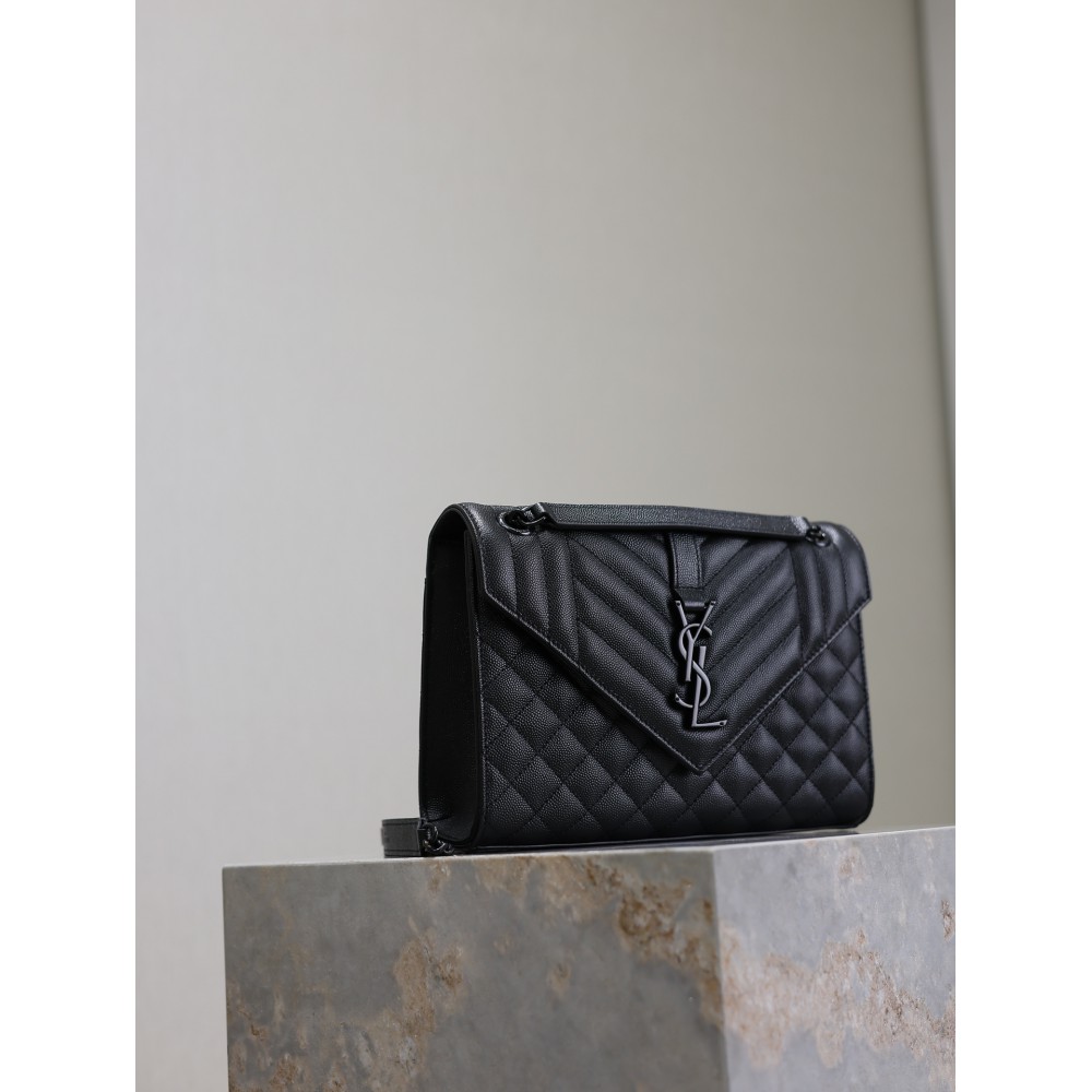 Ysl envelope medium in quilted grain de poudre embossed leather 24x17.5x6cm Bags