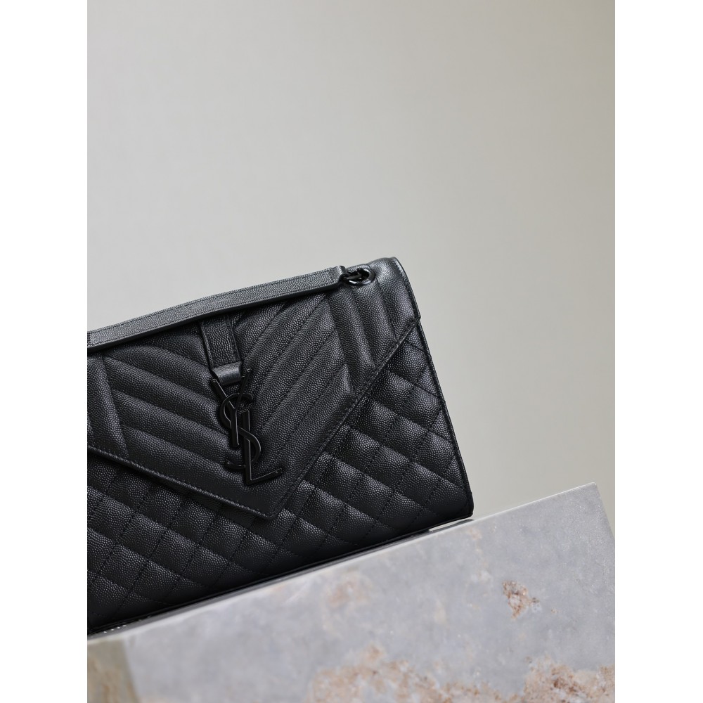 Ysl envelope medium in quilted grain de poudre embossed leather 24x17.5x6cm Bags