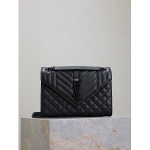 Ysl envelope medium in quilted grain de poudre embossed leather 24x17.5x6cm Bags
