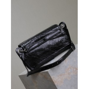 Ysl Crinkled Calfskin Matelasse Monogram Niki Body Bag 28x16x9cm Bags