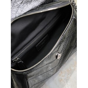 Ysl Crinkled Calfskin Matelasse Monogram Niki Body Bag 28x16x9cm Bags