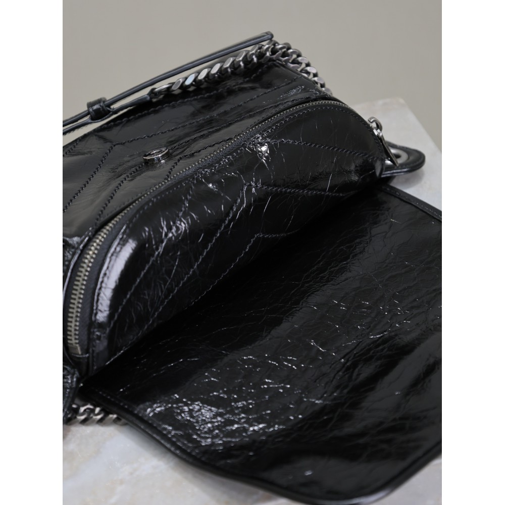 Ysl Crinkled Calfskin Matelasse Monogram Niki Body Bag 28x16x9cm Bags