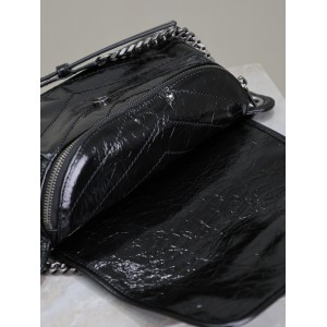 Ysl Crinkled Calfskin Matelasse Monogram Niki Body Bag 28x16x9cm Bags