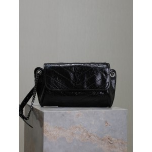 Ysl Crinkled Calfskin Matelasse Monogram Niki Body Bag 28x16x9cm Bags