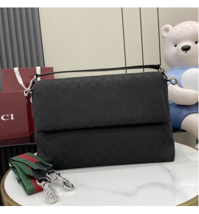 Gucci Medium GG crossbody bag with Web 821616 36x25x12cm
