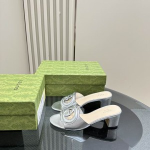 Gucci Cutout leather mules heel 5,5cm 36-42 Shoes