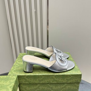 Gucci Cutout leather mules heel 5,5cm 36-42 Shoes