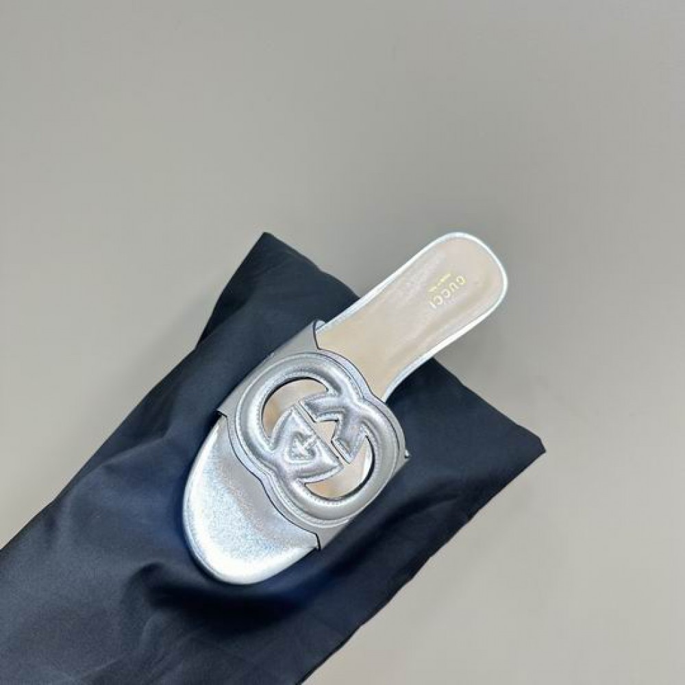 Gucci Cutout leather mules heel 5,5cm 36-42 Shoes