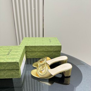 Gucci Cutout leather mules heel 5,5cm 36-42 Shoes