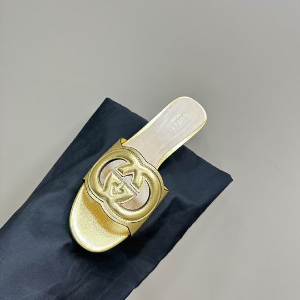 Gucci Cutout leather mules heel 5,5cm 36-42 Shoes