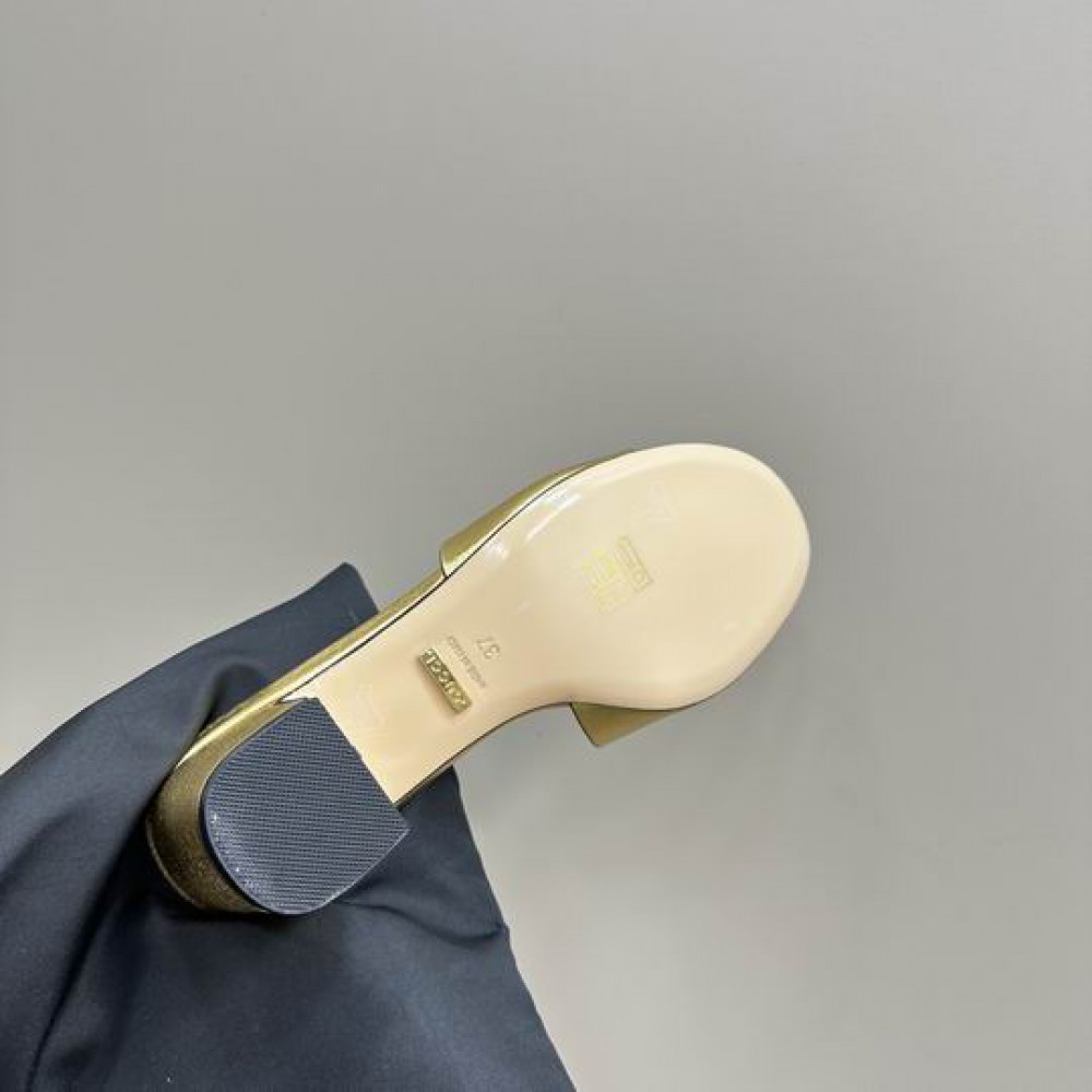 Gucci Cutout leather mules heel 5,5cm 36-42 Shoes