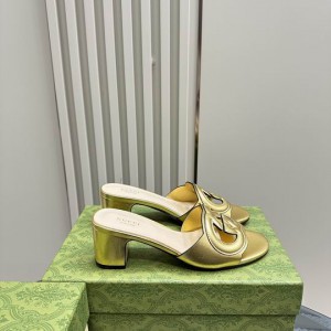 Gucci Cutout leather mules heel 5,5cm 36-42 Shoes