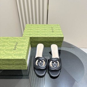 Gucci Cutout leather mules heel 5,5cm 36-42 Shoes