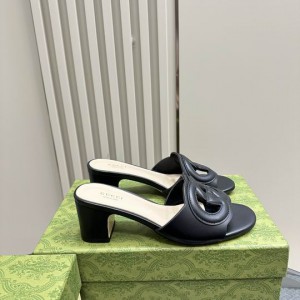 Gucci Cutout leather mules heel 5,5cm 36-42 Shoes