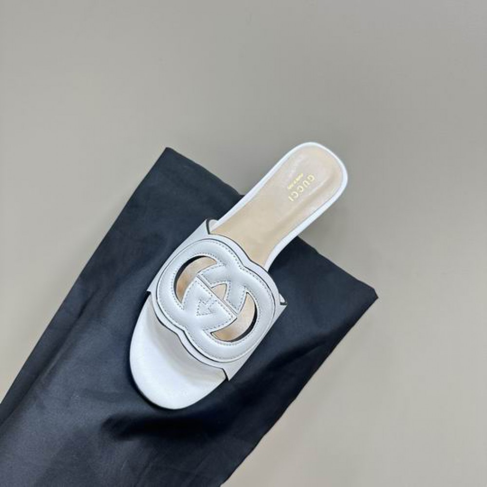 Gucci Cutout leather mules heel 5,5cm 36-42 Shoes