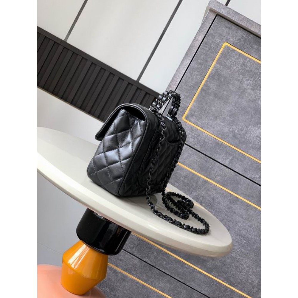 Chanel coco flap bag leather lambskin 16.5x23x8cm Bags