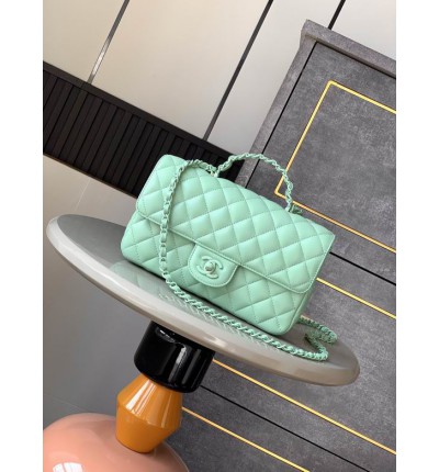 Chanel coco flap bag leather lambskin 16.5x23x8cm