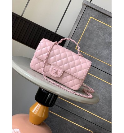 Chanel coco flap bag leather lambskin 16.5x23x8cm