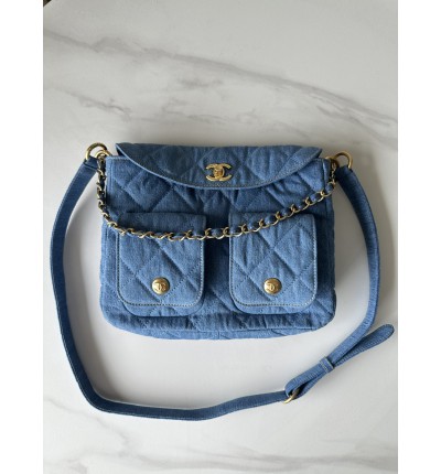 Chanel hobo denim bag 26cmX20cmX6cm