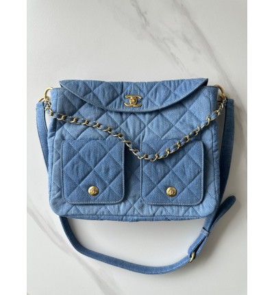 Chanel hobo denim bag 25cmX30cmX6cm