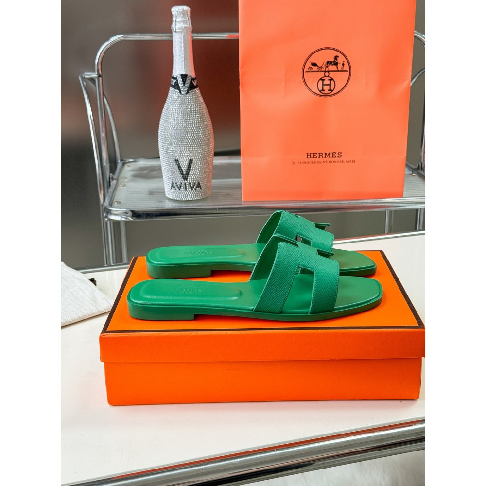 Hermes slides epsom leather 36-42 oran Vert Lierre green Shoes