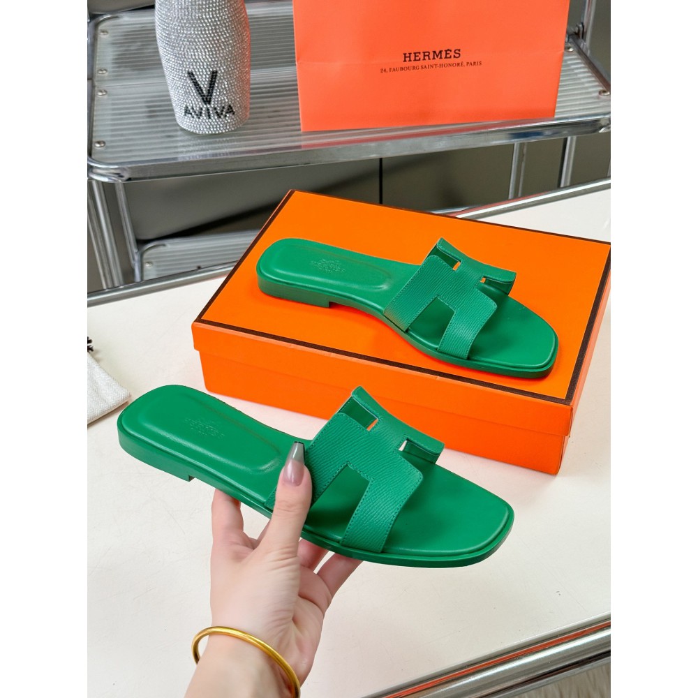 Hermes slides epsom leather 36-42 oran Vert Lierre green Shoes