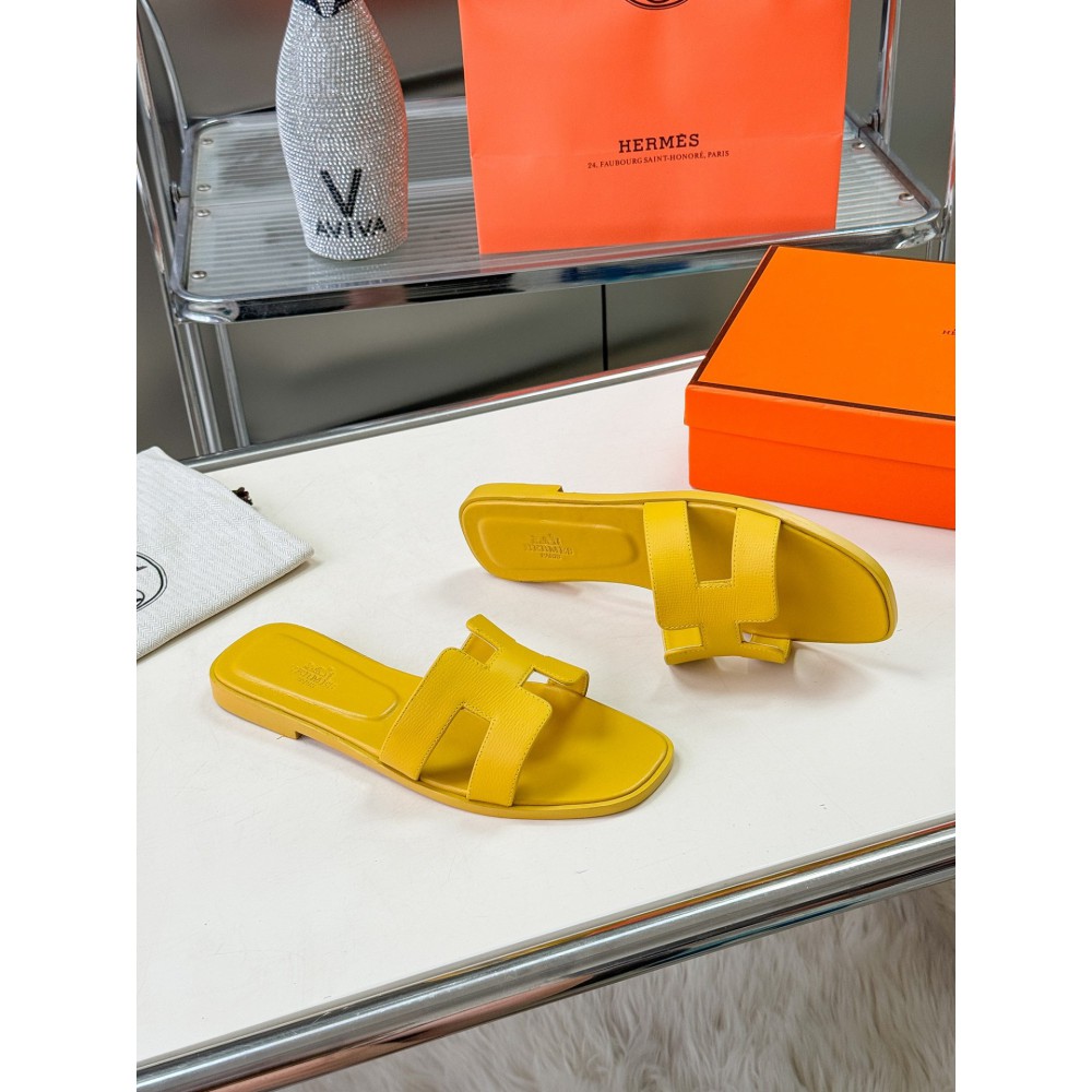 Hermes slides epsom leather 36-42 oran Jaune Impérial Shoes