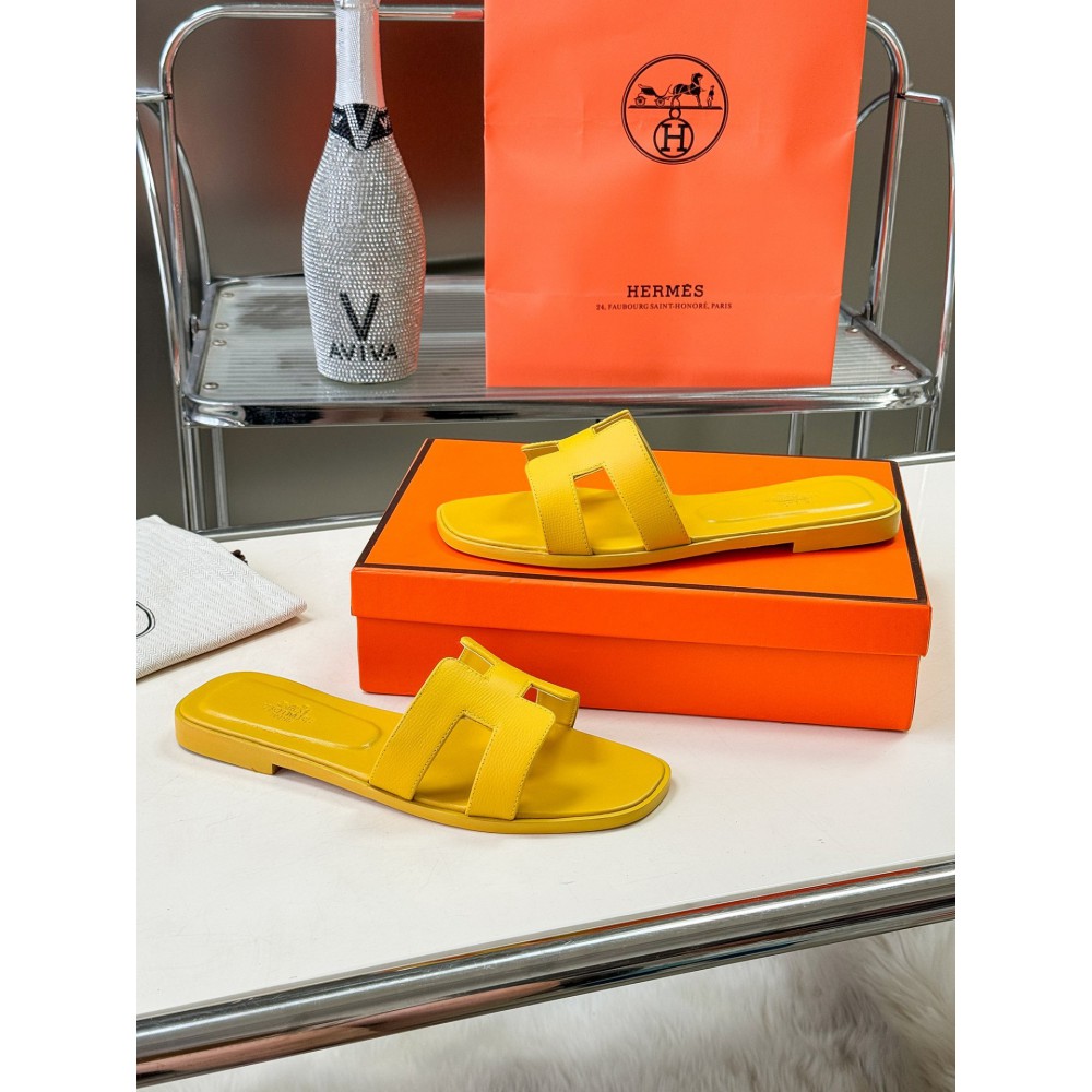 Hermes slides epsom leather 36-42 oran Jaune Impérial Shoes