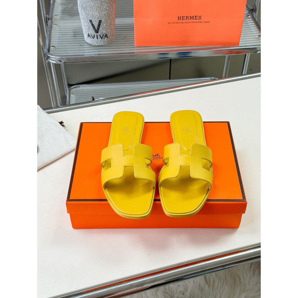 Hermes slides epsom leather 36-42 oran Jaune Impérial Shoes