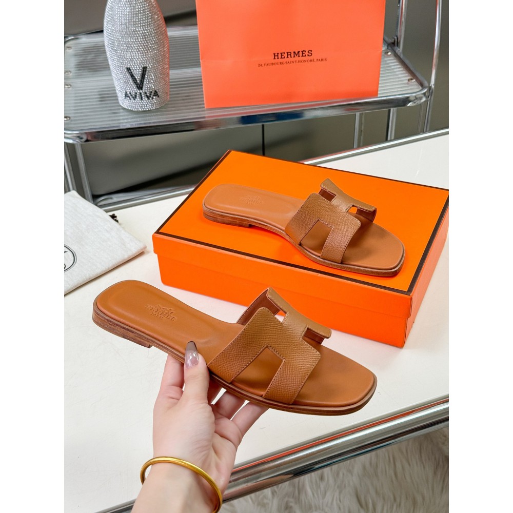 Hermes oran slippers calfskin leather 35-42 Shoes