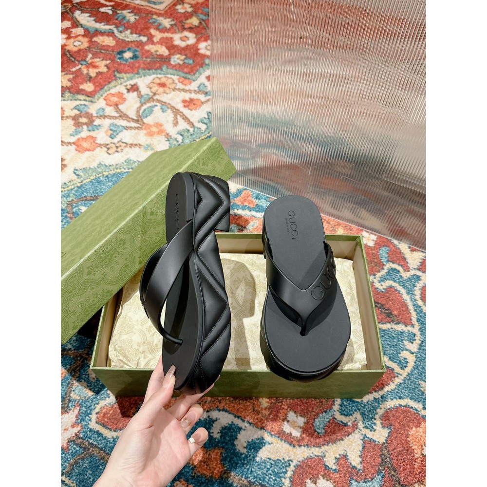 Gucci Embossed rubber platform sandals 35-42 Shoes