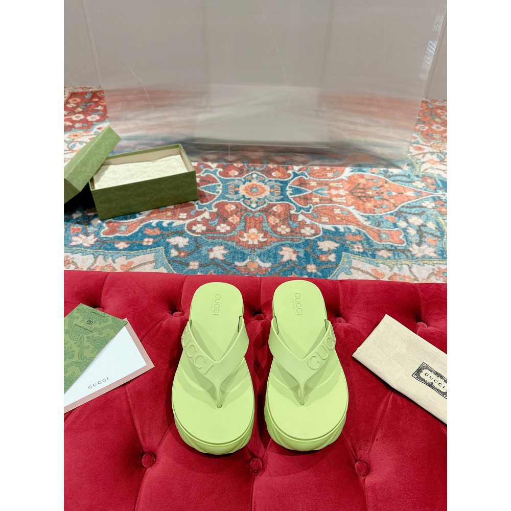 Gucci Embossed rubber platform sandals 35-42 Shoes