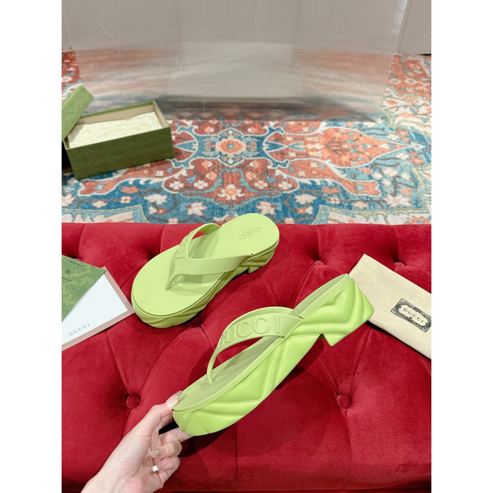 Gucci Embossed rubber platform sandals 35-42 Shoes