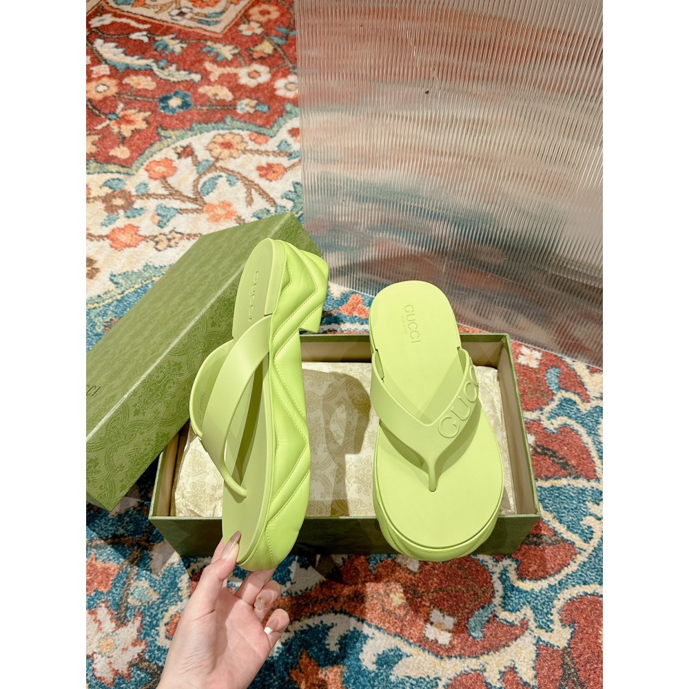 Gucci Embossed rubber platform sandals 35-42 Shoes