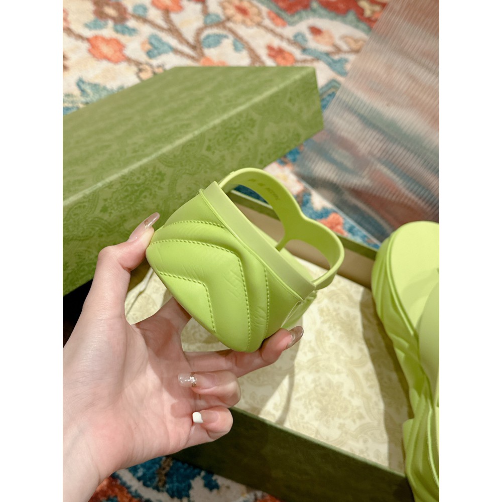 Gucci Embossed rubber platform sandals 35-42 Shoes