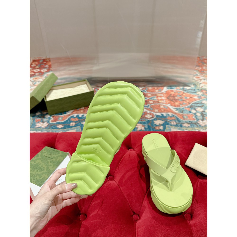 Gucci Embossed rubber platform sandals 35-42 Shoes