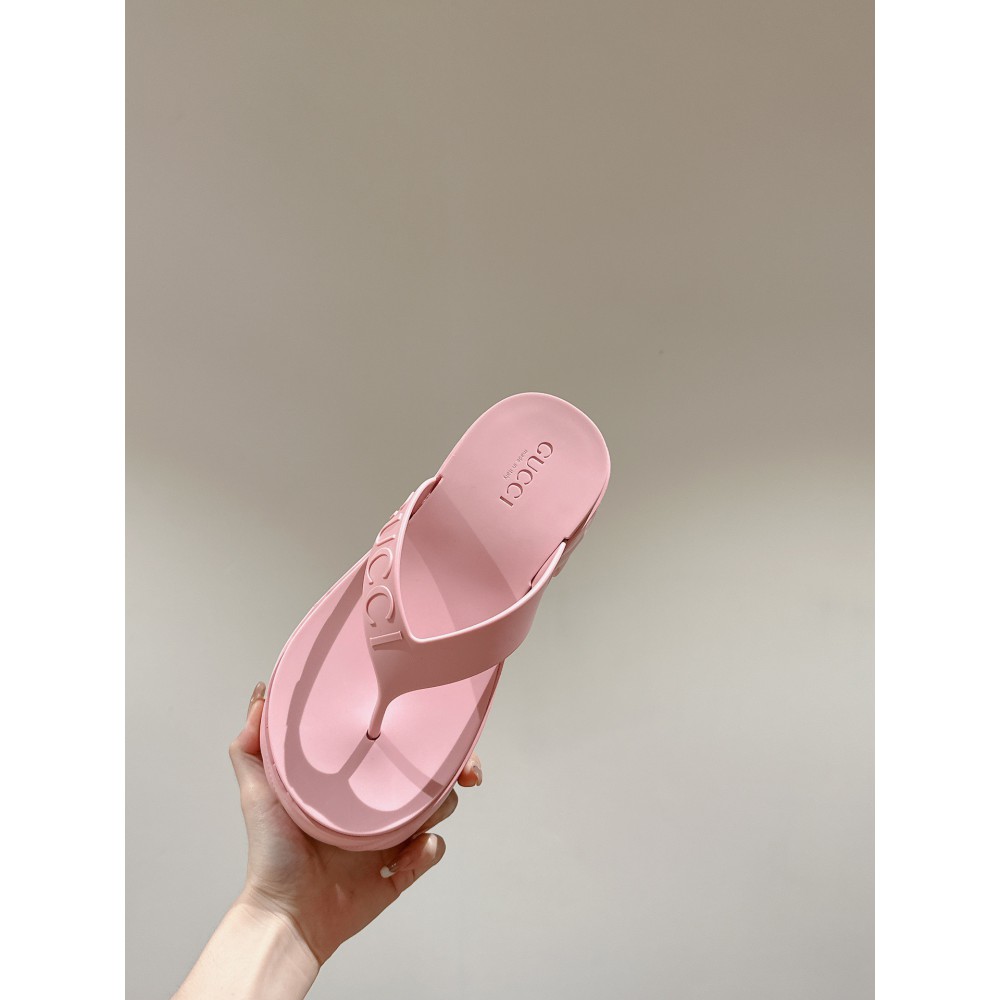 Gucci Embossed rubber platform sandals 35-42 Shoes