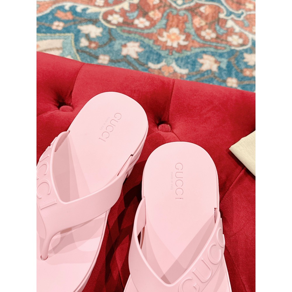 Gucci Embossed rubber platform sandals 35-42 Shoes