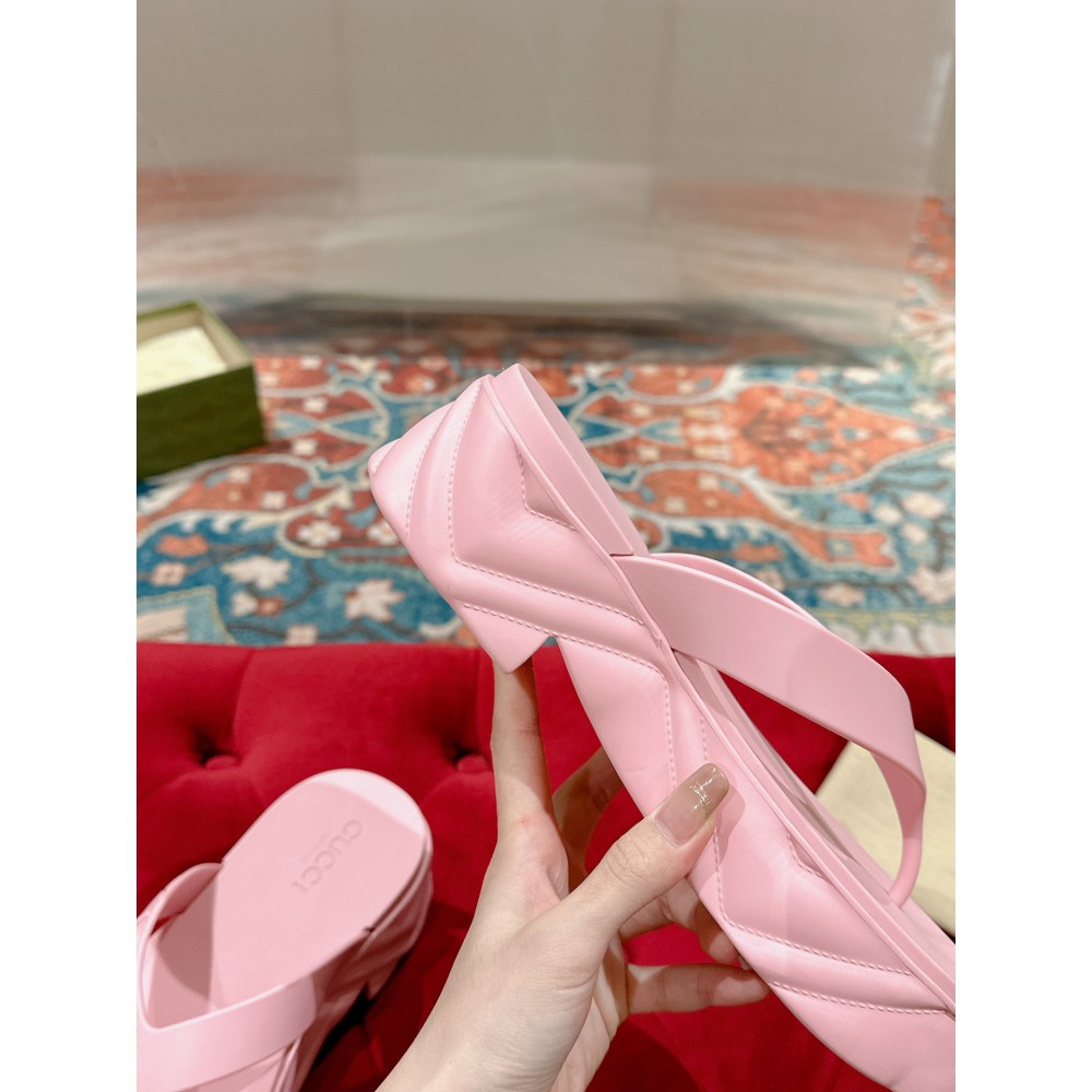 Gucci Embossed rubber platform sandals 35-42 Shoes