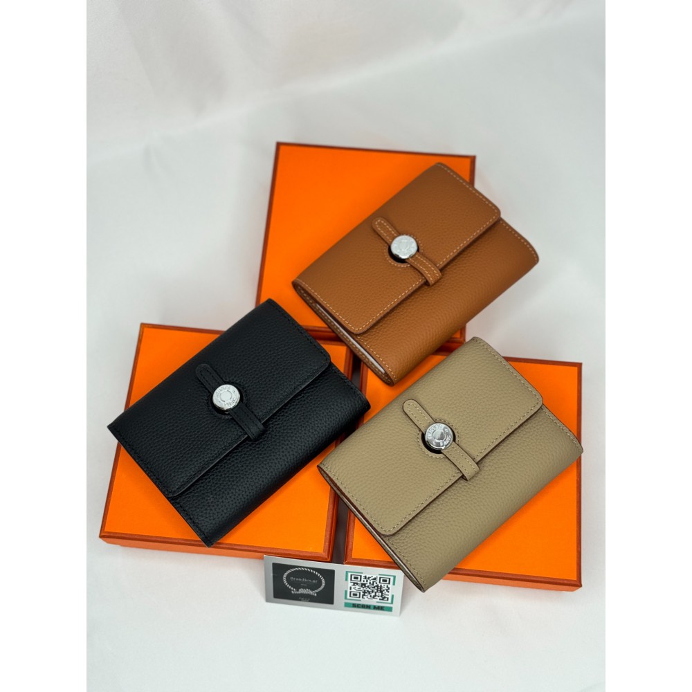 Hermes wallet compact size 13.5x10.5cm leather 100% Accesories