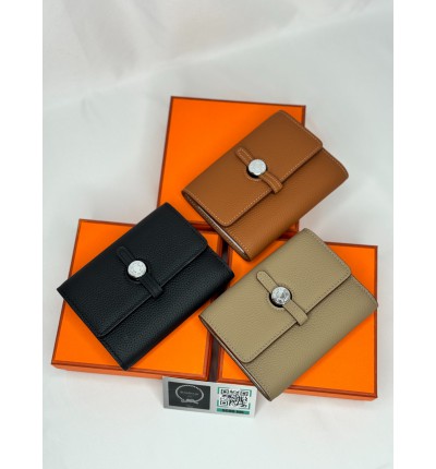 Hermes wallet compact size 13.5x10.5cm leather 100%