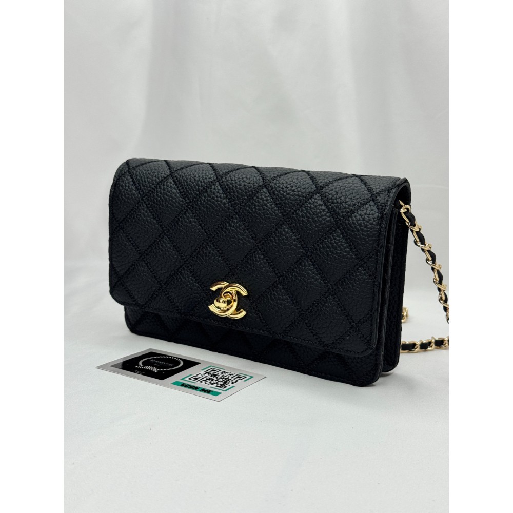 Chanel classic flap bag 19x12x4cm grained leather 100% Προσφορές