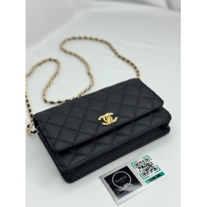 Chanel classic flap bag 19x12x4cm grained leather 100% Προσφορές
