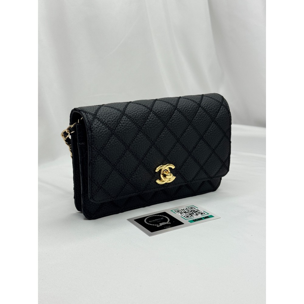 Chanel classic flap bag 19x12x4cm grained leather 100% Προσφορές